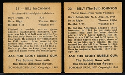 1948 Bowman Baseball- 2 Cards