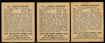 1948 Bowman Baseball- 3 Cards