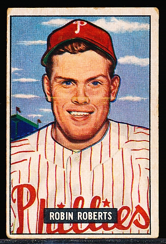 1951 Bowman Bb- #3 Robin Roberts, Phillies