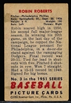 1951 Bowman Bb- #3 Robin Roberts, Phillies