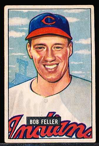 1951 Bowman Bb- #30 Bob Feller, Cleveland