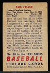1951 Bowman Bb- #30 Bob Feller, Cleveland