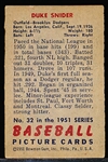 1951 Bowman Bb- #32 Duke Snider, Dodgers