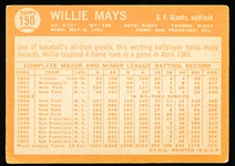 1964 Topps Baseball- #150 Willie Mays, Giants