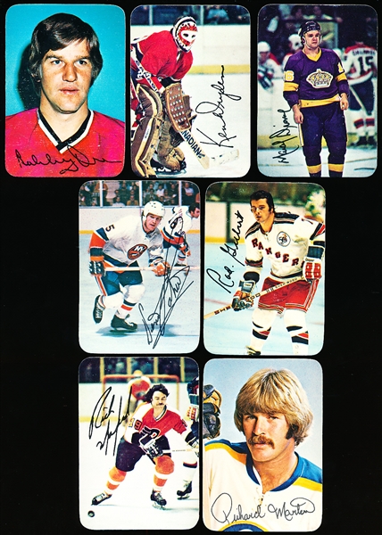 1976/77 & 1977/78 Topps Hockey Glossy Inserts- 7 Cards