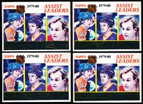 1980-81 Topps Hockey- #162 Assists Leaders- 4 Cards- Gretzky/ Dionne/ LaFleur- All unscratched.