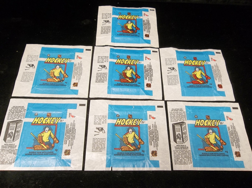 1982-83 OPC Hockey- 7 Wrappers