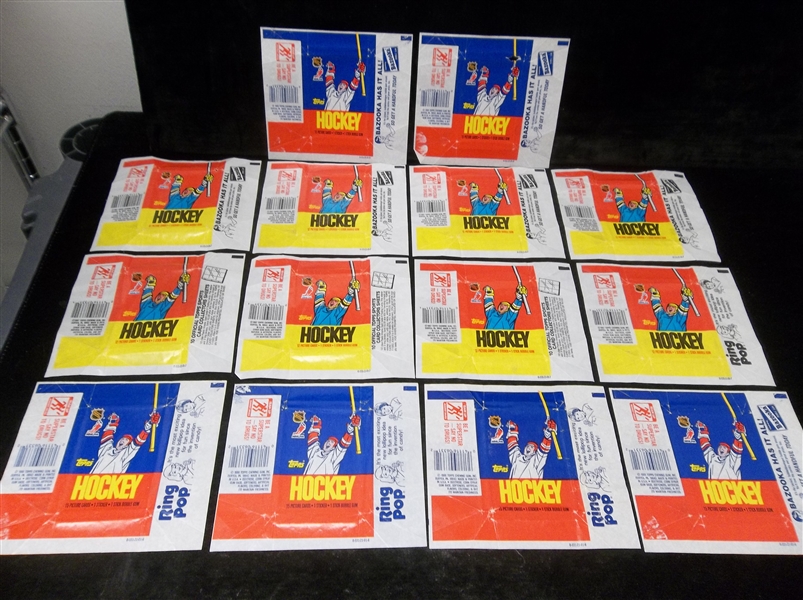 1986/87 & 1987/88 Topps Hockey Wrappers- 12 Wrappers