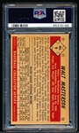 1953 Bowman Bb B&W- #9 Walt Masterson, Washington- PSA Vg-Ex 4