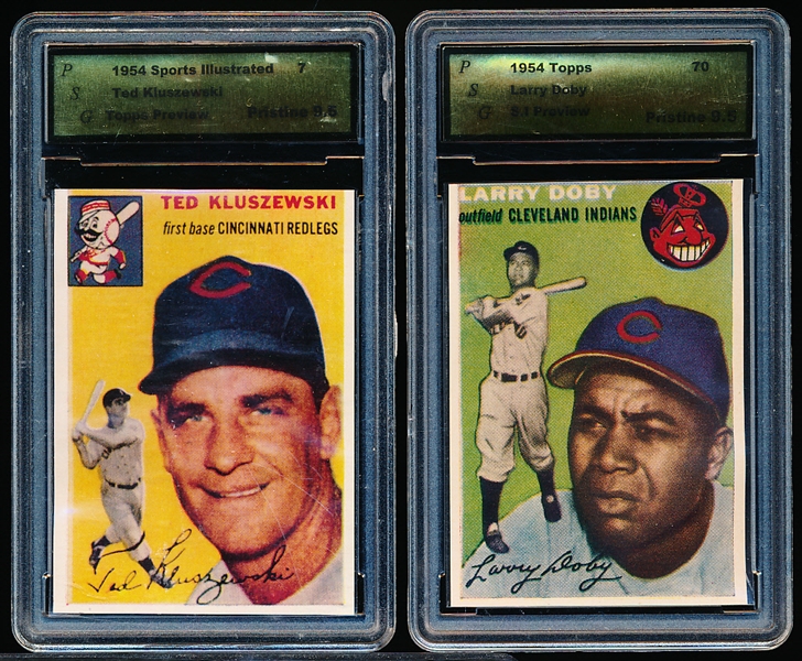 1954 Topps/ Sports Illustrated- Hand Cut- 2 Diff- PSG Graded