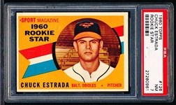1960 Topps Baseball- #126 Chuck Estrada, Baltimore Orioles- PSA NM 7