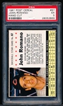 1961 Post Cereal Bb- #67 John Romano, Cleveland Indians- PSA Ex 5