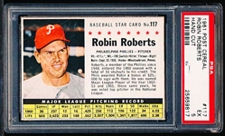 1961 Post Cereal Bb- #117 Robin Roberts, Phillies- PSA Ex 5 (Hand Cut)