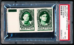 1961 Topps Baseball Stamp Panel with Tab- Bud Daley/ Dave Sisler- PSA Vg-Ex 4