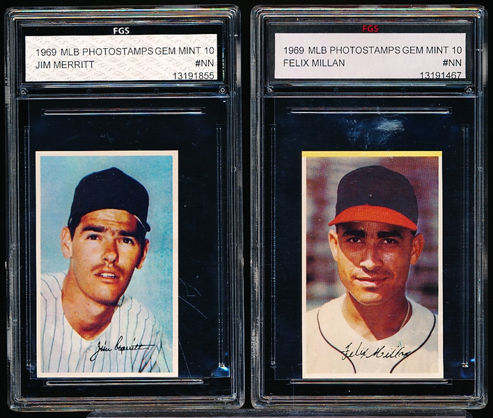 1969 MLB Photostamps- 2 Diff- FGS Graded