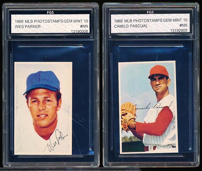 1969 MLB Photostamps- 2 Diff- FGS Graded