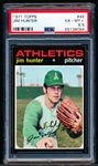 1971 Topps Baseball- #45 Jim Hunter, A’s- PSA Ex-Mt+ 6.5
