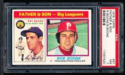 1976 Topps Baseball- #67 Father & Son (Boones)- PSA NM 7