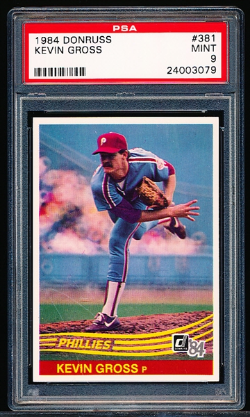 1984 Donruss Bb- #381 Kevin Gross, Phillies- PSA Mint 9