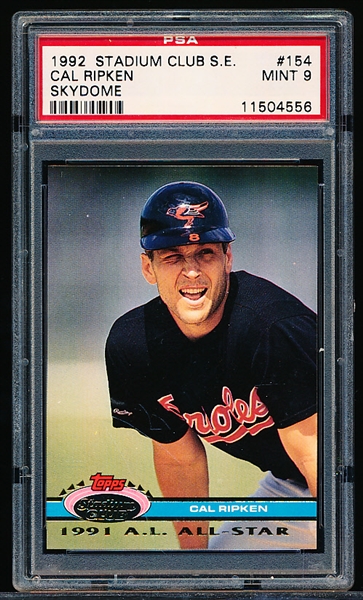 1992 Stadium Club SE Bb (Skydome)- #154 Cal Ripken, Orioles- PSA Mint 9