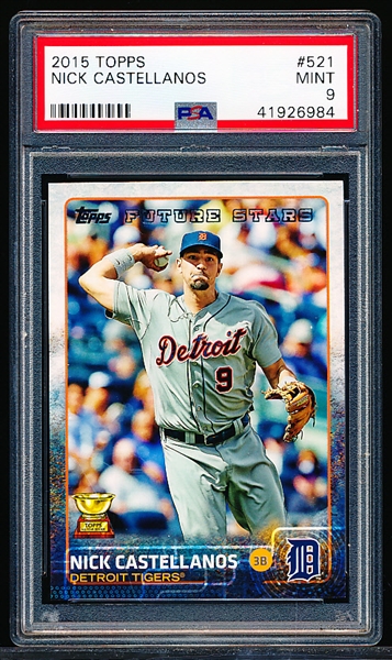 2015 Topps Bb- #521 Nick Castellanos, Tigers- PSA Mint 9