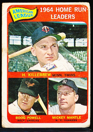 1965 Topps Baseball- #3 AL Home Run Leaders- Mantle! 