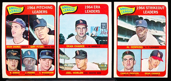 1965 Topps Baseball- 3 Diff AL Leaders