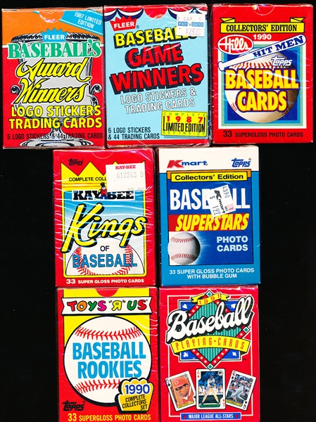1987-91 MLB Cello Sealed Small Retail Sets- 7 Diff.
