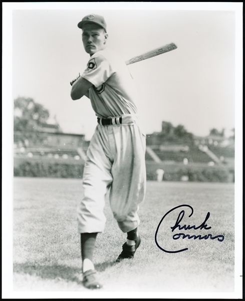 Autographed Chuck Connors Chicago Cubs MLB B/W 8” x 10” Photo