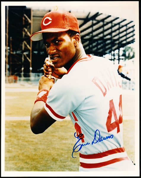 Autographed Eric Davis Cincinnati Reds MLB Color 8” x 10” Photo