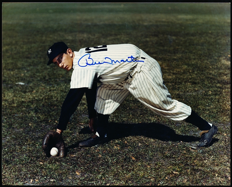 Autographed Billy Martin New York Yankees MLB Color 8” x 10” Horizontal Fielding Photo