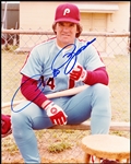Autographed Pete Rose Philadelphia Phillies MLB Color 8” x 10” Photo