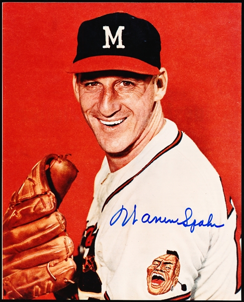 Autographed Warren Spahn Milwaukee Braves MLB Color 8” x 10” Photo