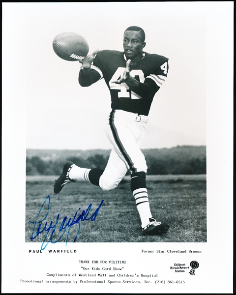 Autographed Paul Warfield Cleveland Browns NFL B/W 8” x 10” Sports Card Show Appearance 8” x 10” Photo