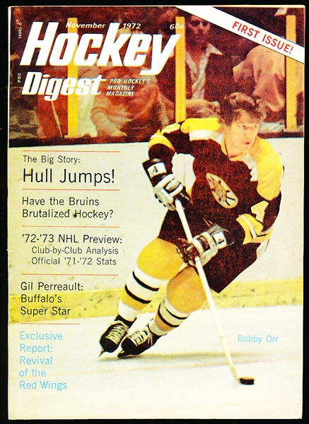November 1972 Hockey Digest- 1st Issue!- Bobby Orr Cover