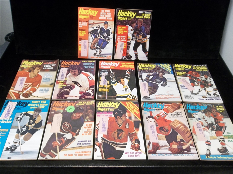April 1974-  May 1977 Hockey Digest- 12 Diff. Issues