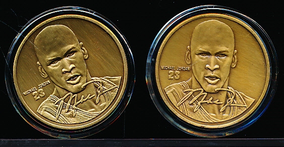 1990’s Highland Mint/Upper Deck Bskbl. Bronze Medallion Coin- Michael Jordan- 2 Coins