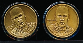 1990’s Highland Mint/Upper Deck Bskbl. Bronze Medallion Coin- Michael Jordan- 2 Coins