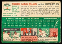 1954 Topps Baseball- #1 Ted Williams, Red Sox