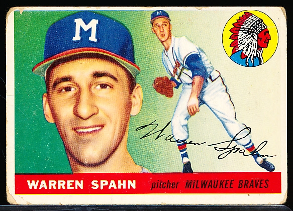 1955 Topps Bb- #31 Warren Spahn, Braves