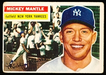 1956 Topps Bb- #135 Mickey Mantle, Yankees