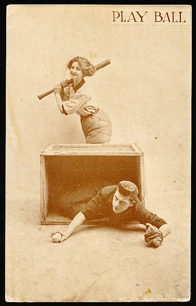 1910 Roth & Langley Phototone Base Ball Postcard- “Play Ball”