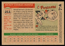 2006 Topps National Sports Collectors Convention VIP Card- #211 Mickey Mantle, Yankees- ’55 Style Card