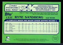 2007 Topps National Convention Promos- Cards That Never Were- Ryne Sandberg, Phillies ’82 Topps #133T