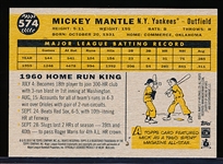 2010 Topps National Convention Retro Bb- #574 Mickey Mantle Home Run King, Yankees