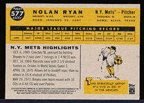 2010 Topps National Convention Retro Bb- #577 Nolan Ryan, Mets