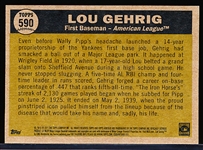 2011 Topps National Convention Retro Bb- #590 Lou Gehrig, Yankees
