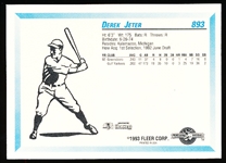 1993 Fleer ProCards Minor League Team Set Card #893 Derek Jeter, Greensboro Hornets