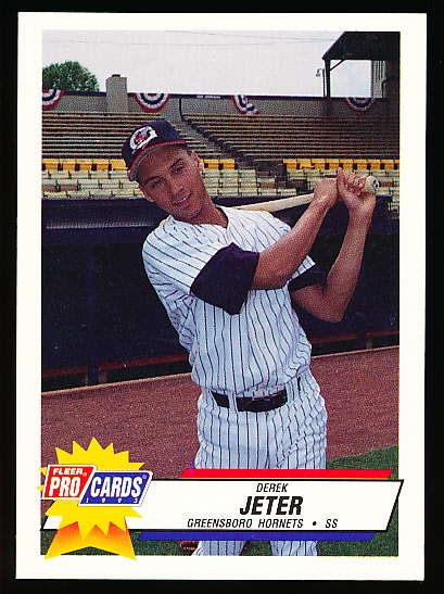 1993 Fleer ProCards Minor League Southern League All-Stars Team Set Card- #SAL-21 Derek Jeter, Greensboro Hornets