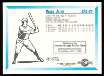 1993 Fleer ProCards Minor League Southern League All-Stars Team Set Card- #SAL-21 Derek Jeter, Greensboro Hornets
